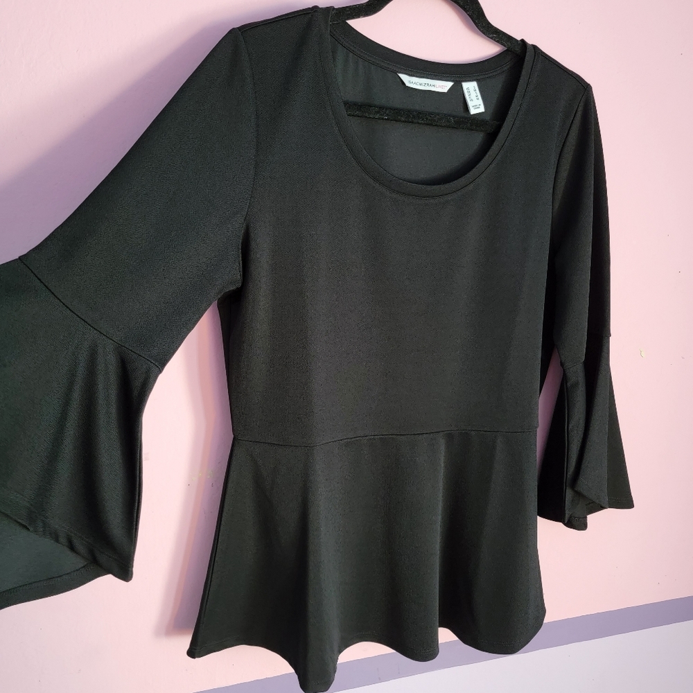 Isaac Mizrahi Bell Sleeved Flare Bottom Top